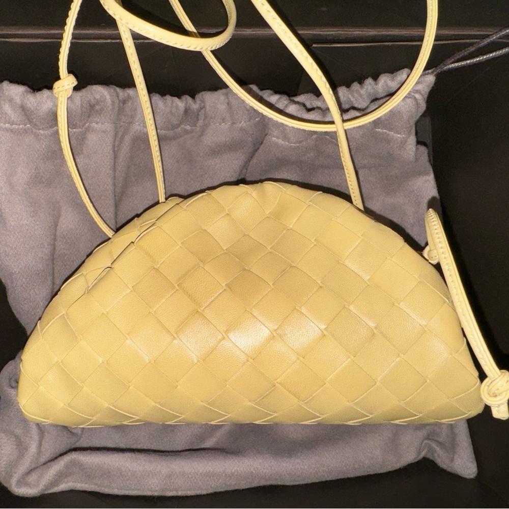 Authentic Bottega Veneta mini pouch in color Tapioca
